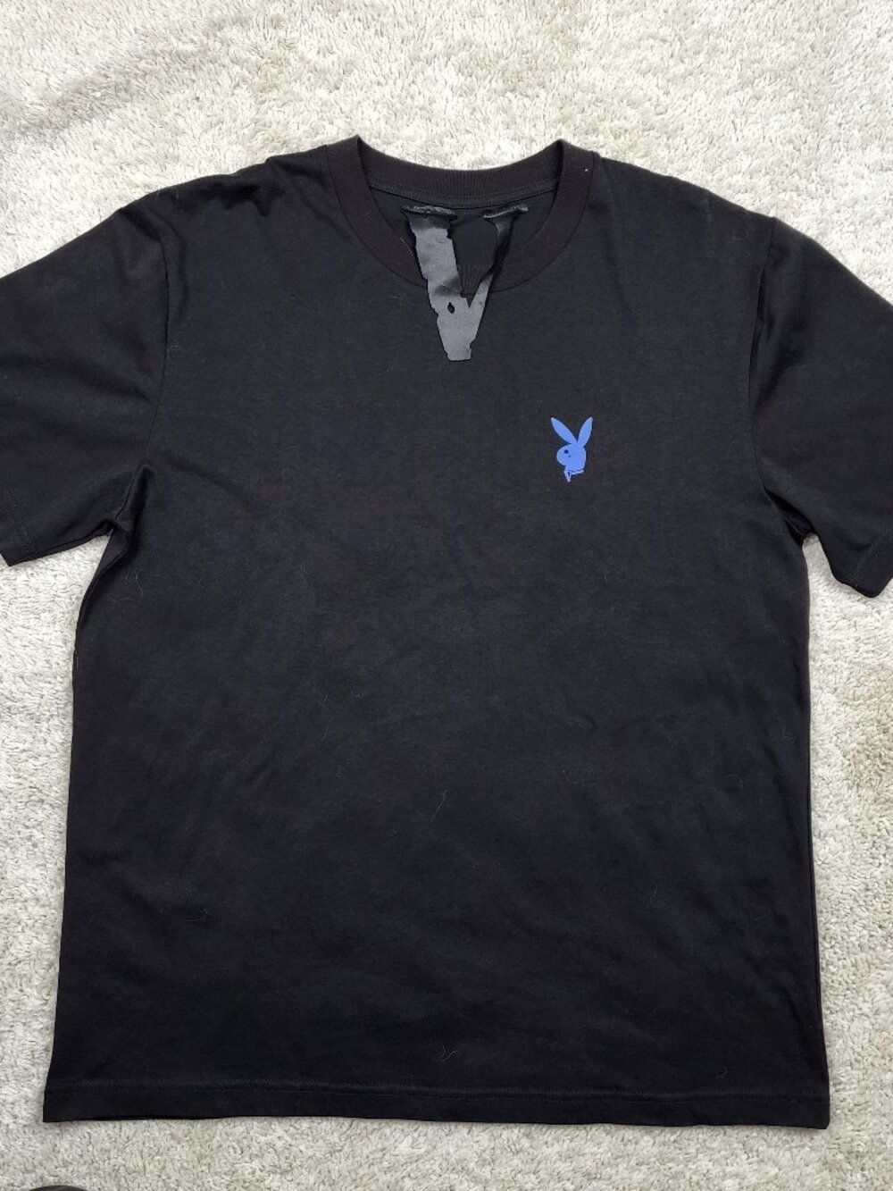 Vlone x Playboi Carti Black Blue T-Shirt Size Large L Authentic Cotton USA Y2K